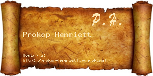 Prokop Henriett névjegykártya